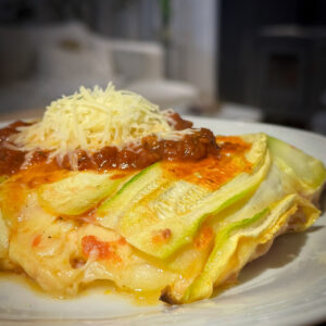 Lasagna de zucchinis con soja texturizada