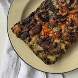 Tortilla de espinaca y champignones
