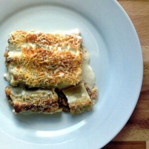 Canelones de espinaca y ricota con fileto